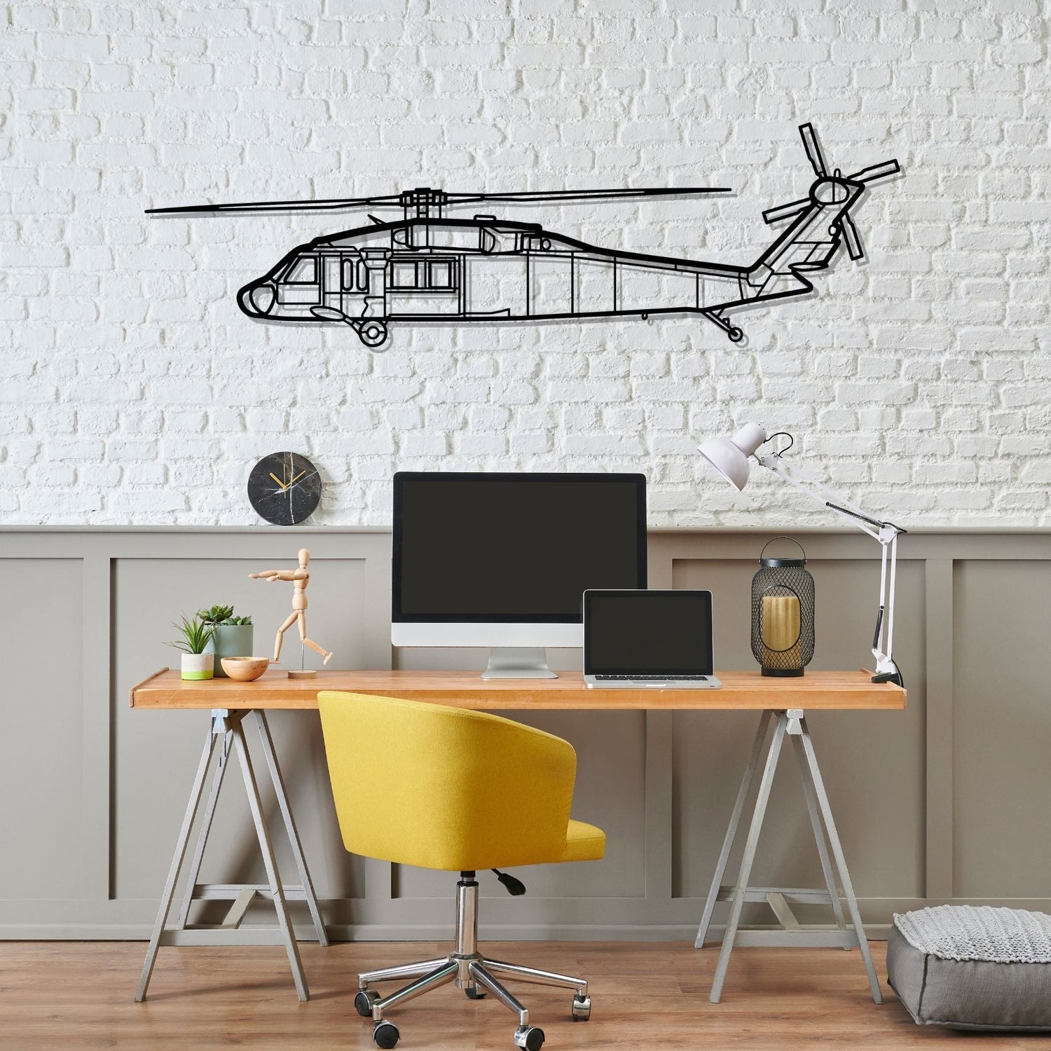 Décoration murale en métal - UH-60L Black aircraftvibes