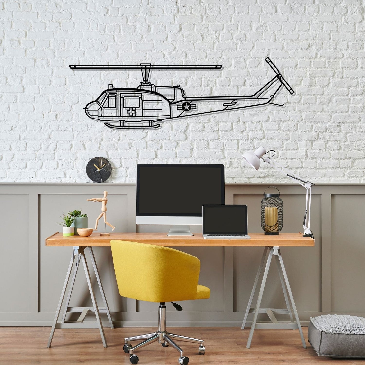 Décoration murale en métal - UH-1-Med Huey aircraftvibes