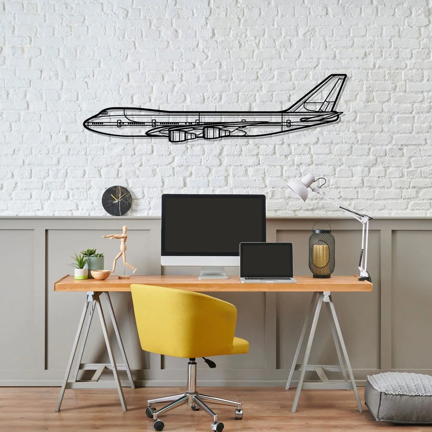 Décoration murale en métal - 747-200B Silhouette aircraftvibes