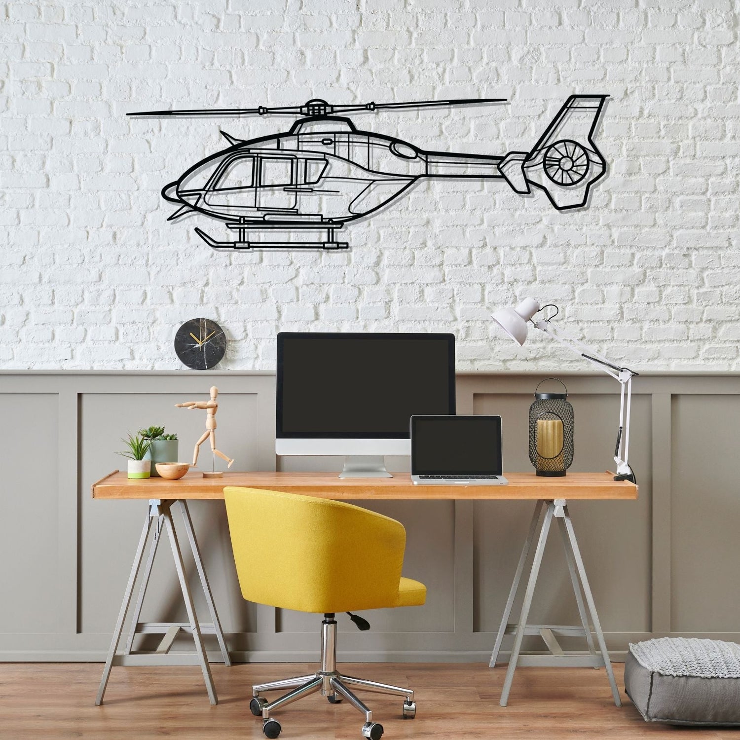 Décoration murale en métal - EC135T2 Silhouette aircraftvibes