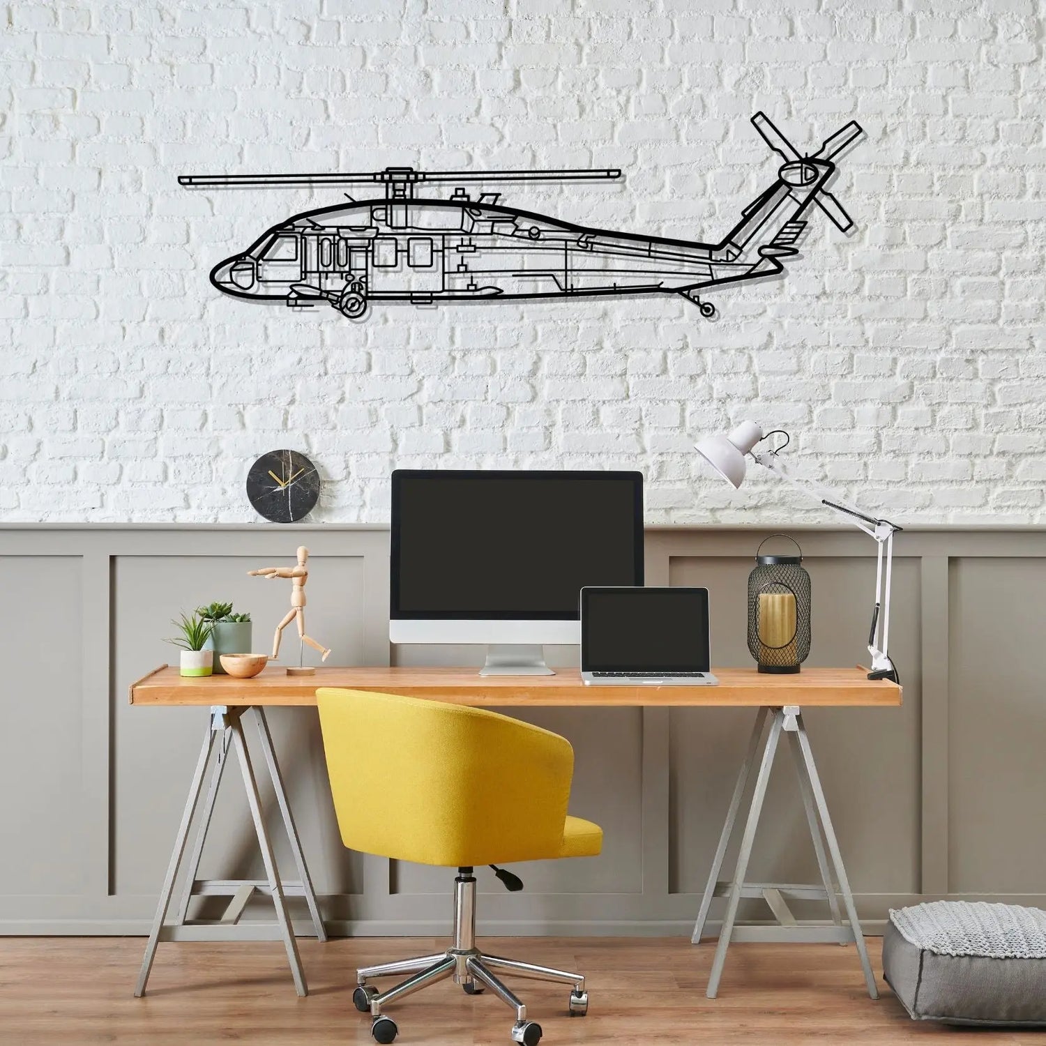 Décoration murale en métal - UH-60 Black aircraftvibes