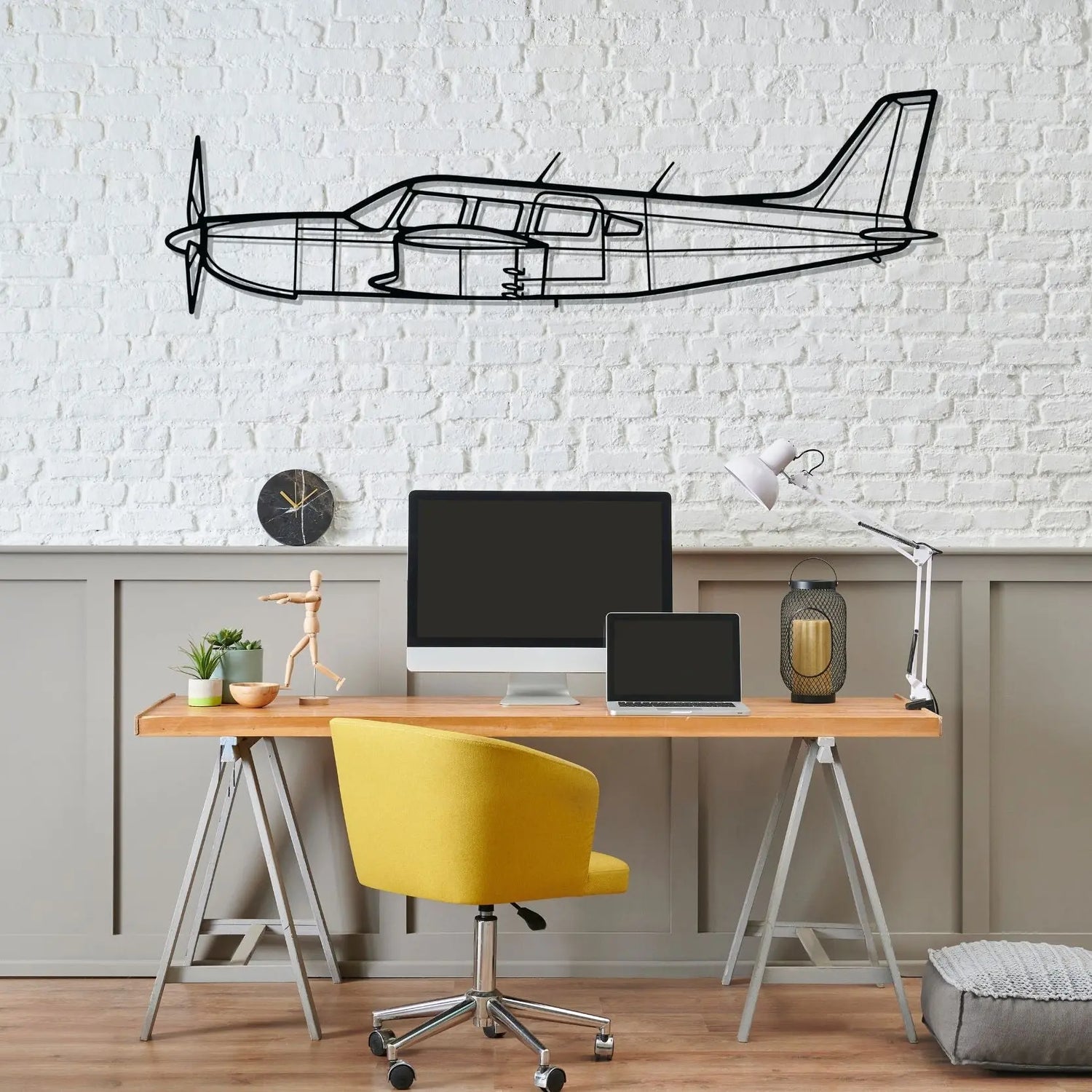 Décoration murale en métal - PA32R-301 Silhouette aircraftvibes