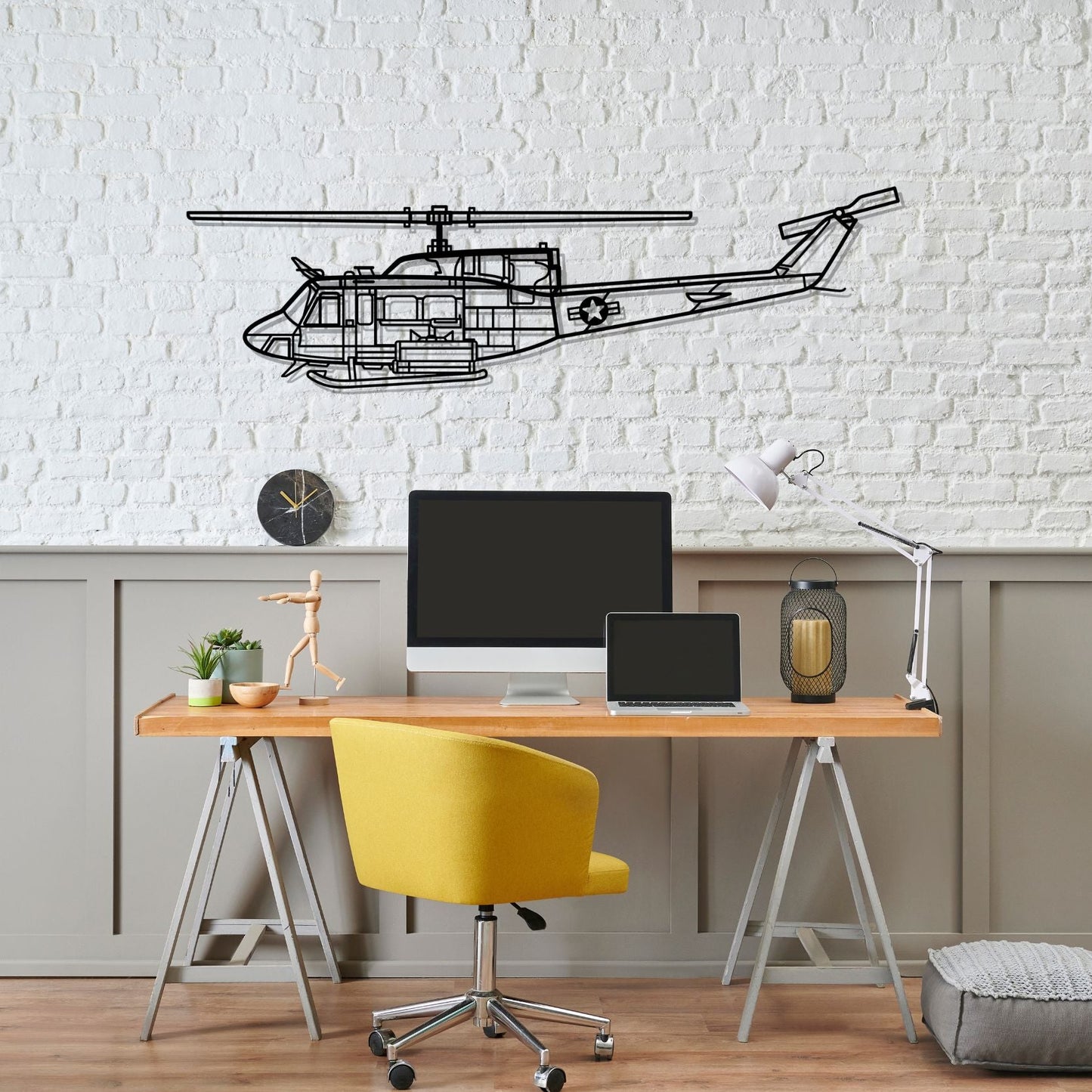 Décoration murale en métal - UH-1N Huey