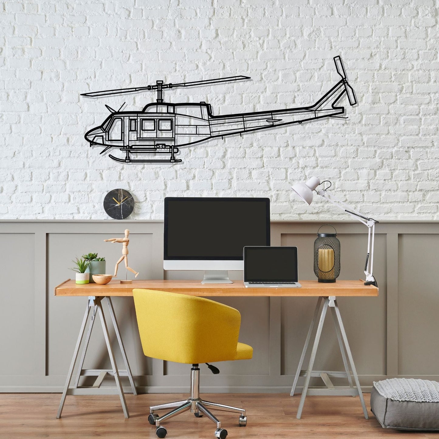 Décoration murale en métal - Bell 212