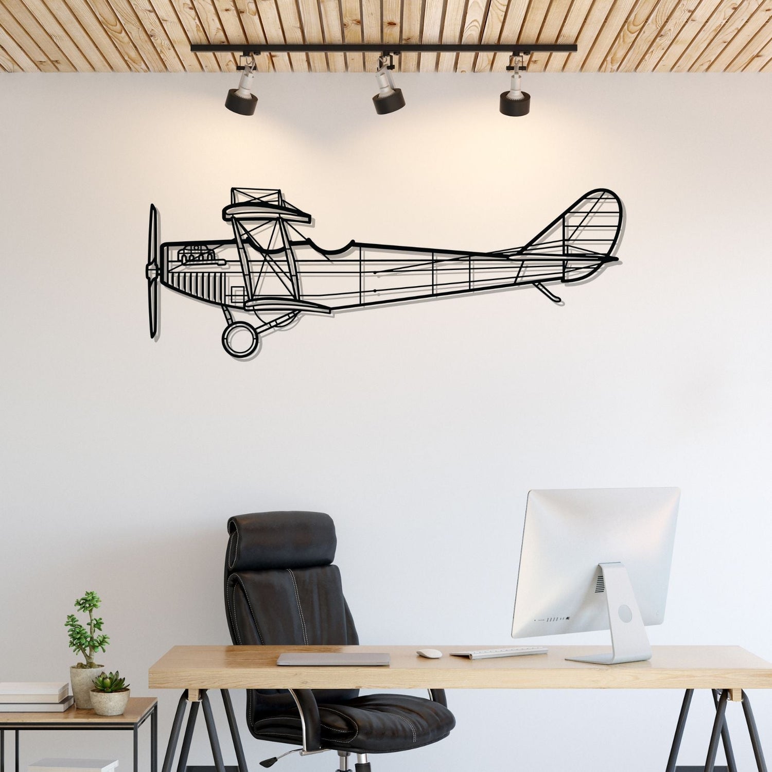 Décoration murale en métal - JN-4A Silhouette aircraftvibes