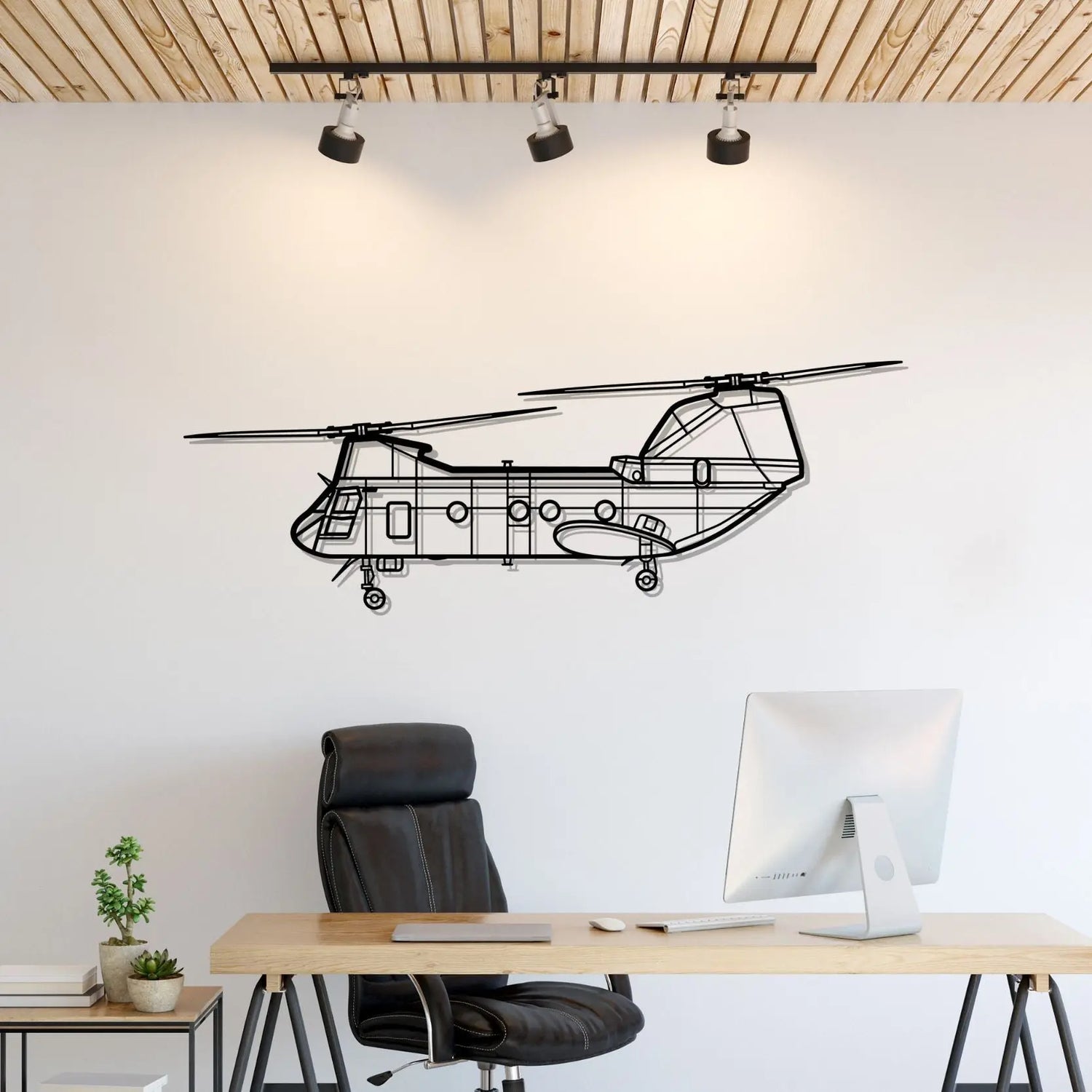 Décoration murale en métal - CH-46 Sea aircraftvibes