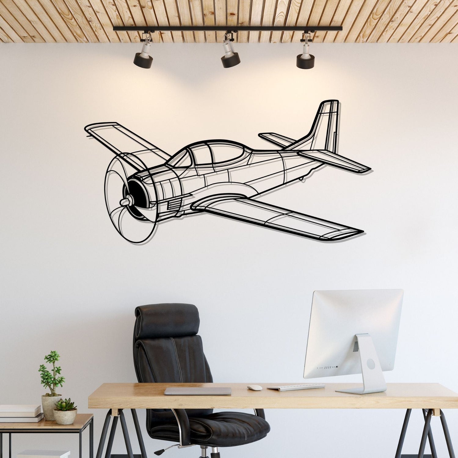 Décoration murale en métal - T-28 Trojan aircraftvibes