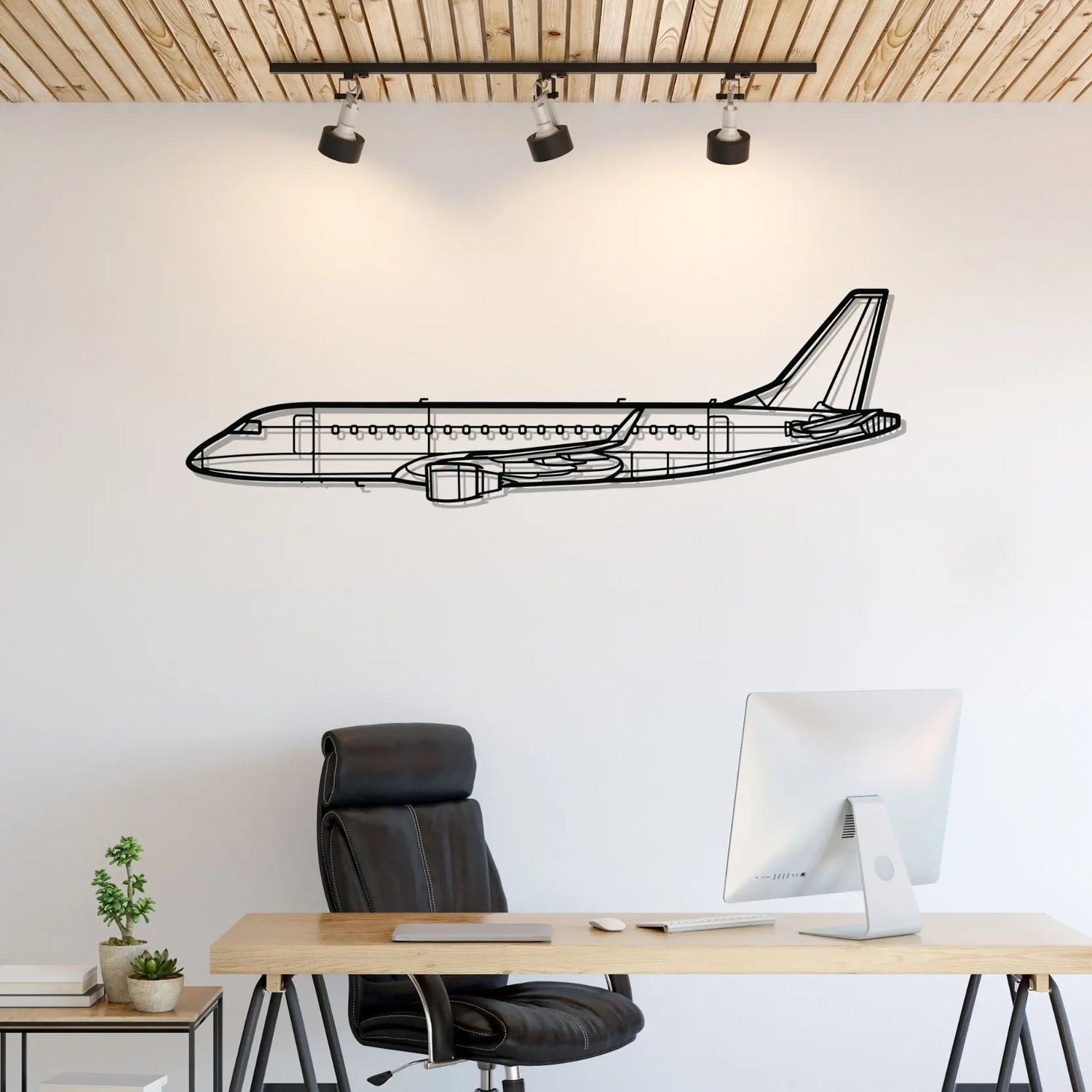Décoration murale en métal - EMJ-175 Silhouette aircraftvibes