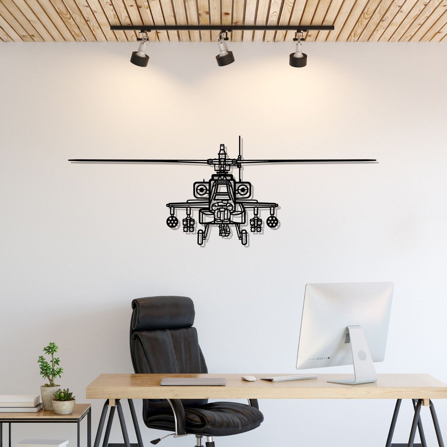 Décoration murale en métal - AH-64D Apache
