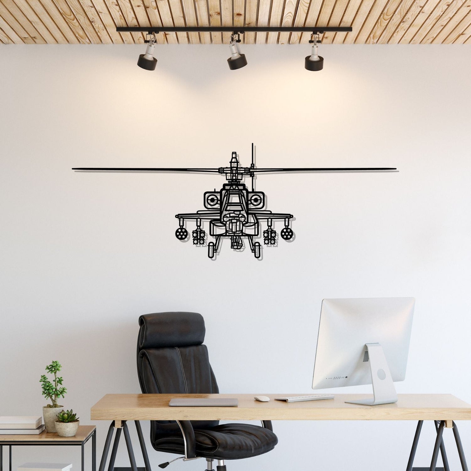 Décoration murale en métal - AH-64D Apache aircraftvibes