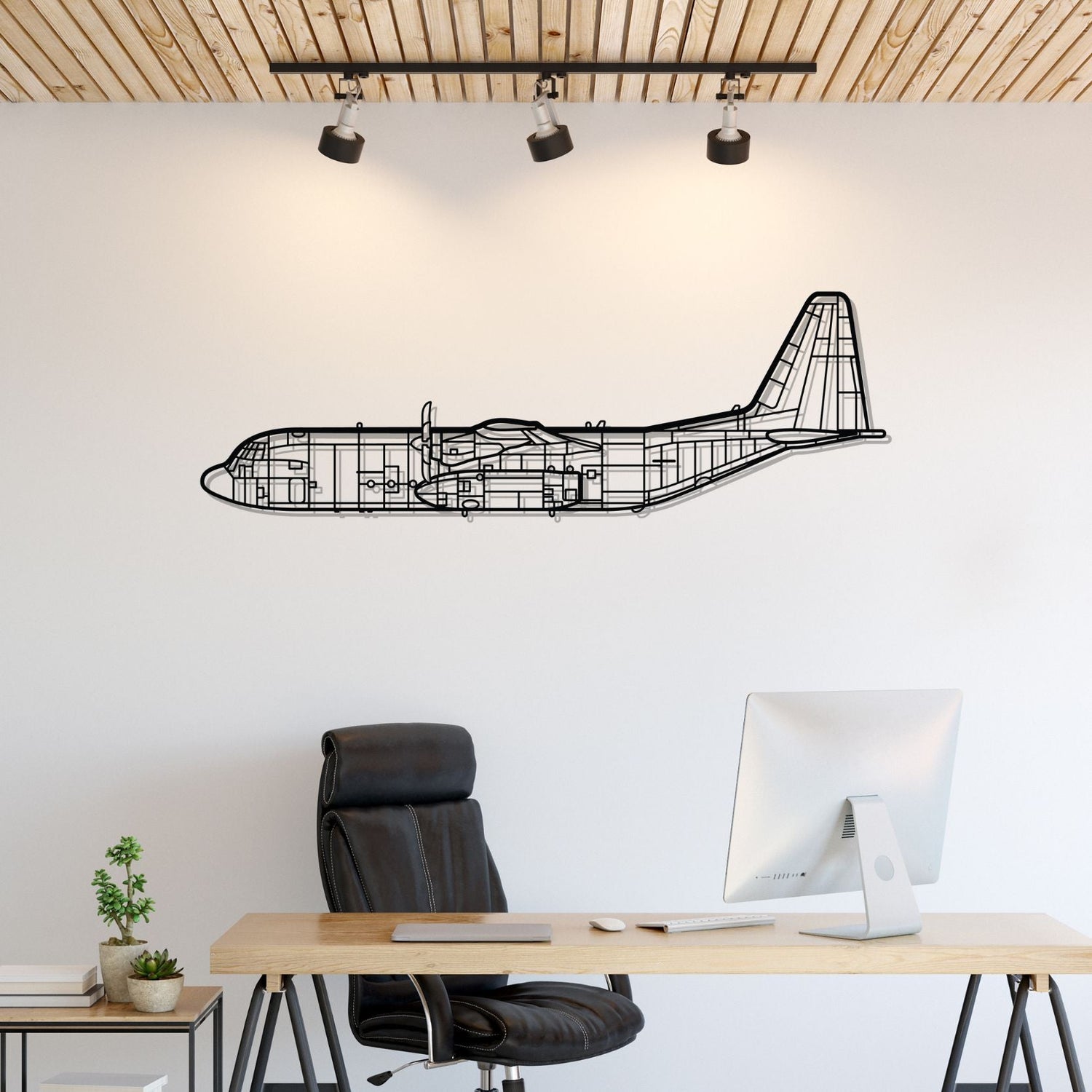 Décoration murale en métal - C-130 Silhouette aircraftvibes