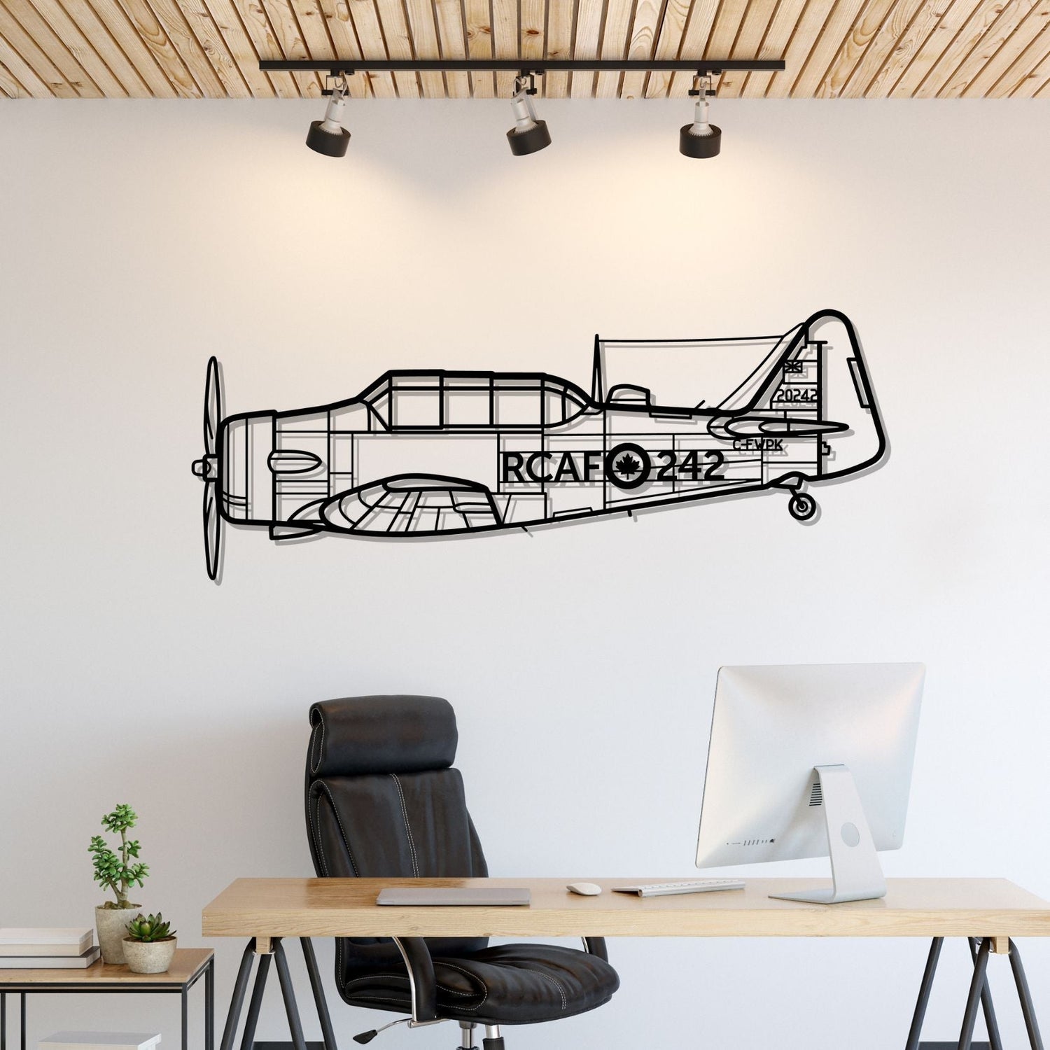 Décoration murale en métal - Harvard Silhouette aircraftvibes