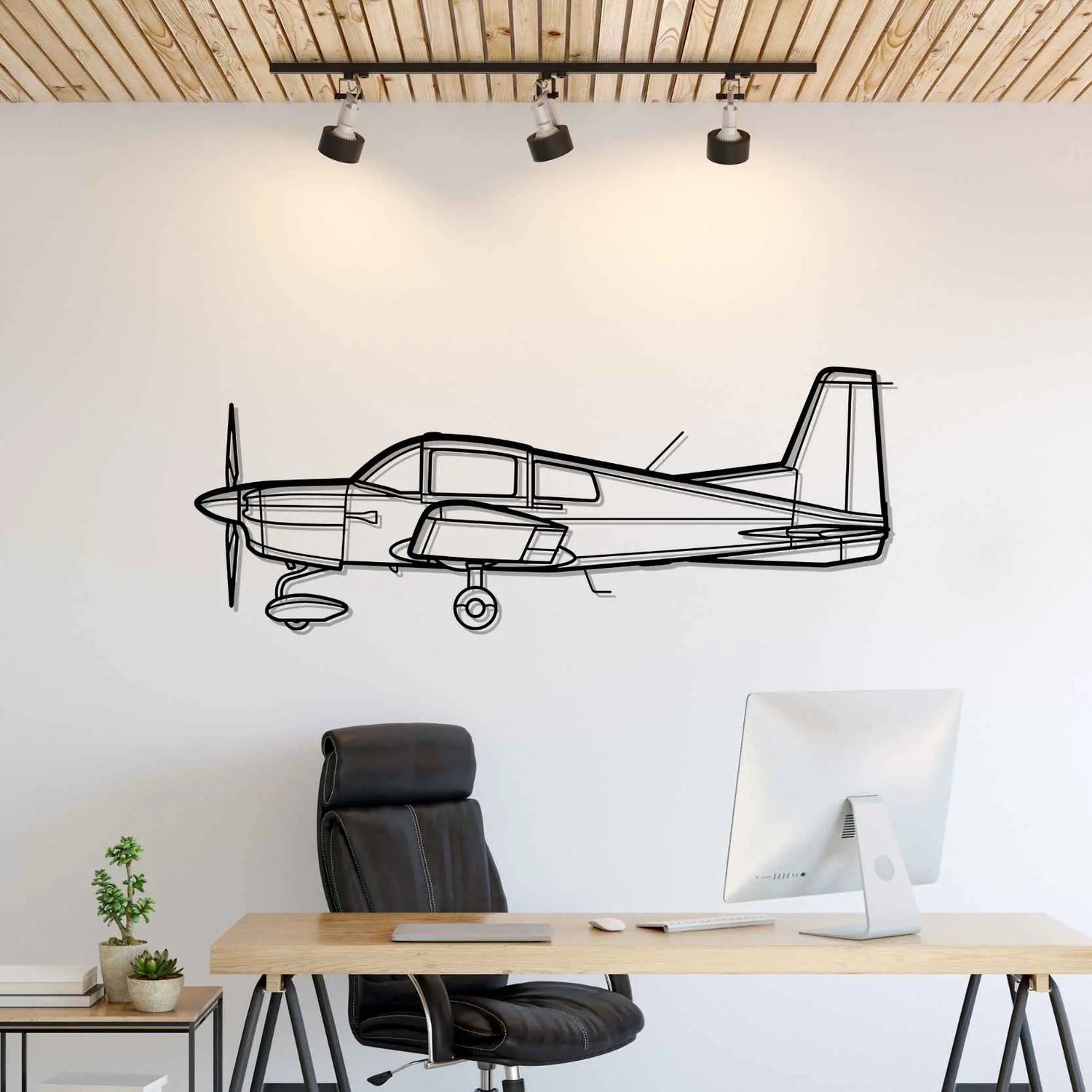Décoration murale en métal - AA-5 Silhouette aircraftvibes