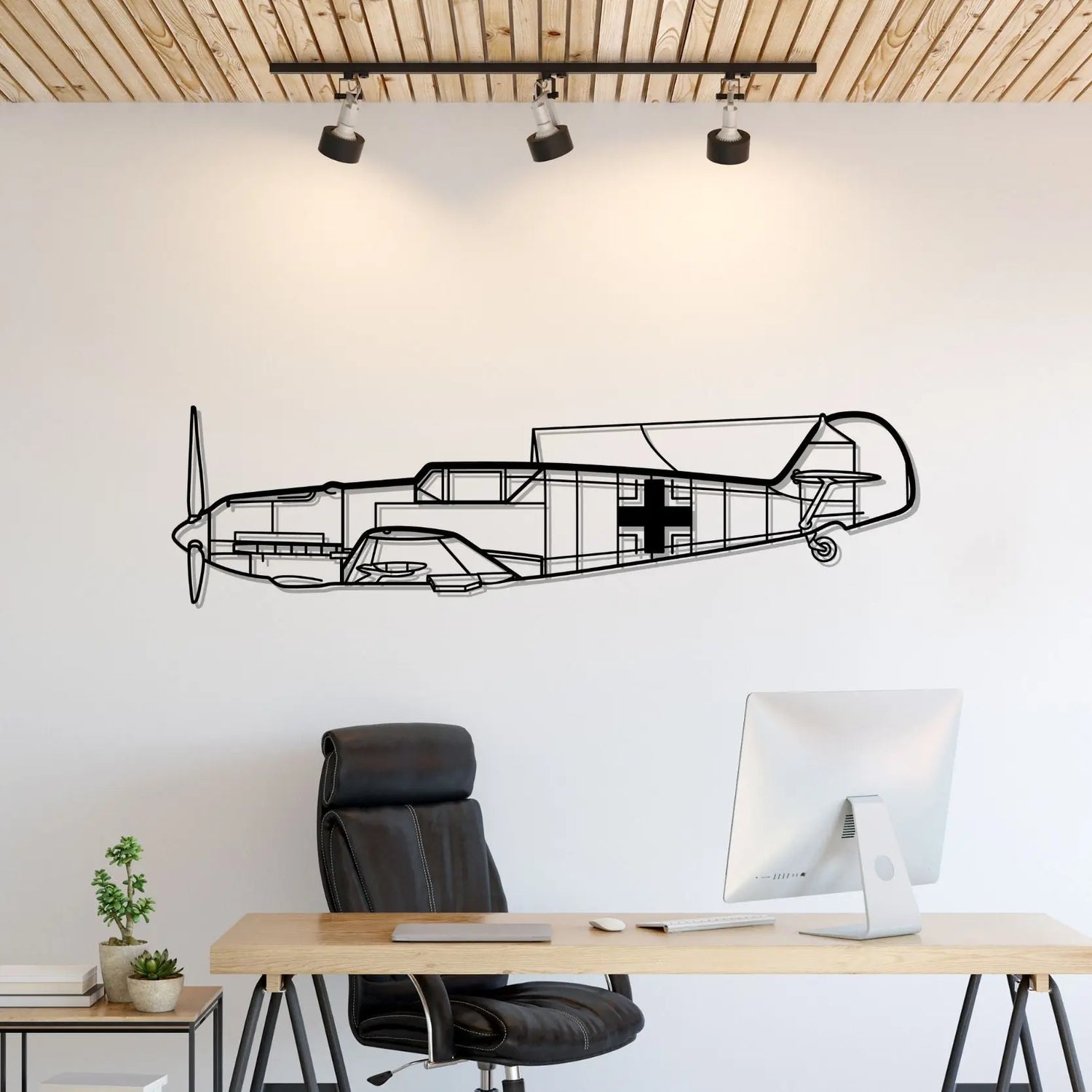 Décoration murale en métal - BF109 Silhouette aircraftvibes