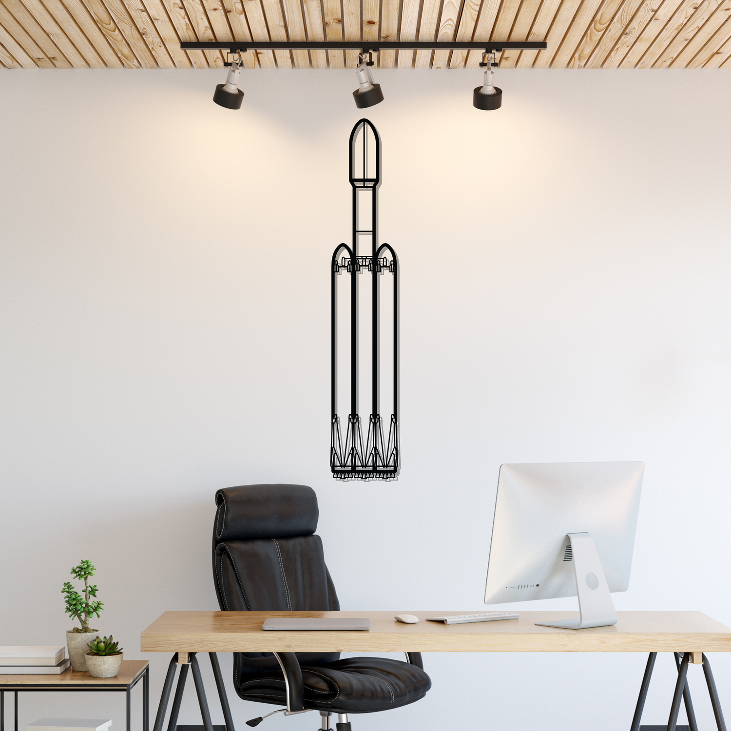 Décoration murale en métal - Falcon Heavy aircraftvibes