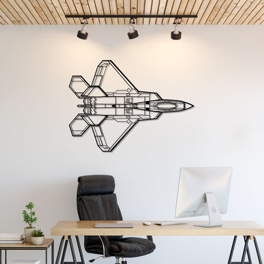Décoration murale en métal - F-22 Raptor