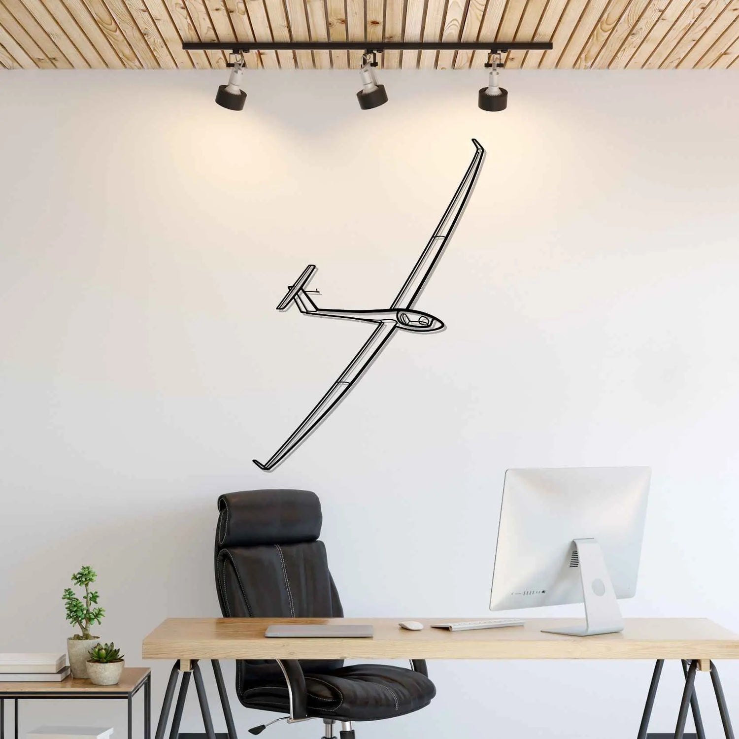 Décoration murale en métal - Glider Silhouette aircraftvibes