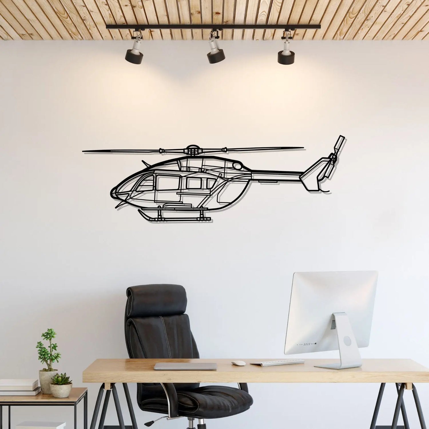Décoration murale en métal - EC-145 Silhouette aircraftvibes