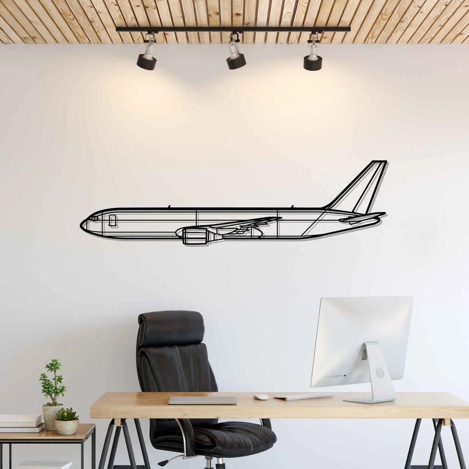 Décoration murale en métal - 767-300F Silhouette aircraftvibes