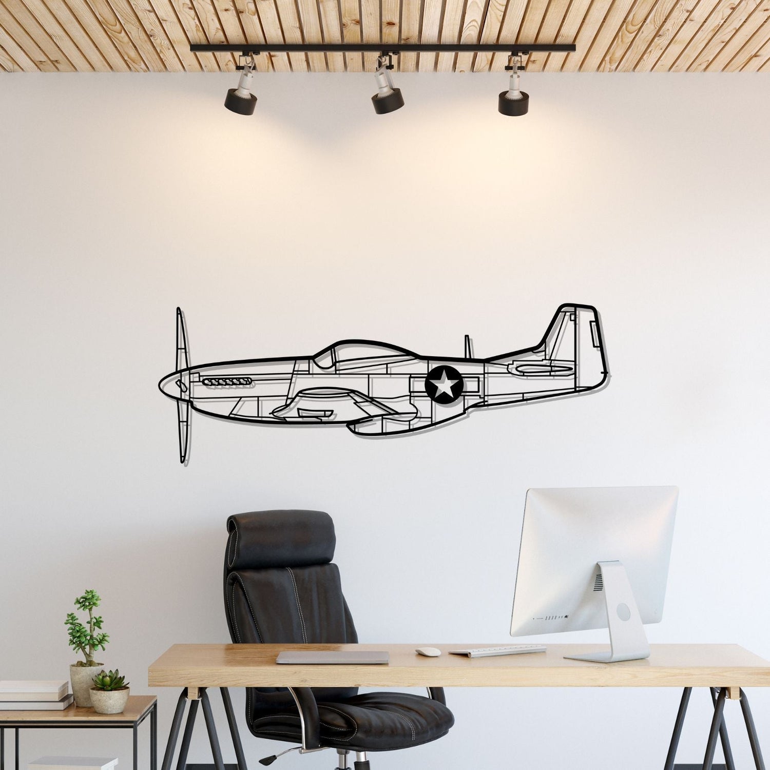 Décoration murale en métal - P-51 Mustang aircraftvibes