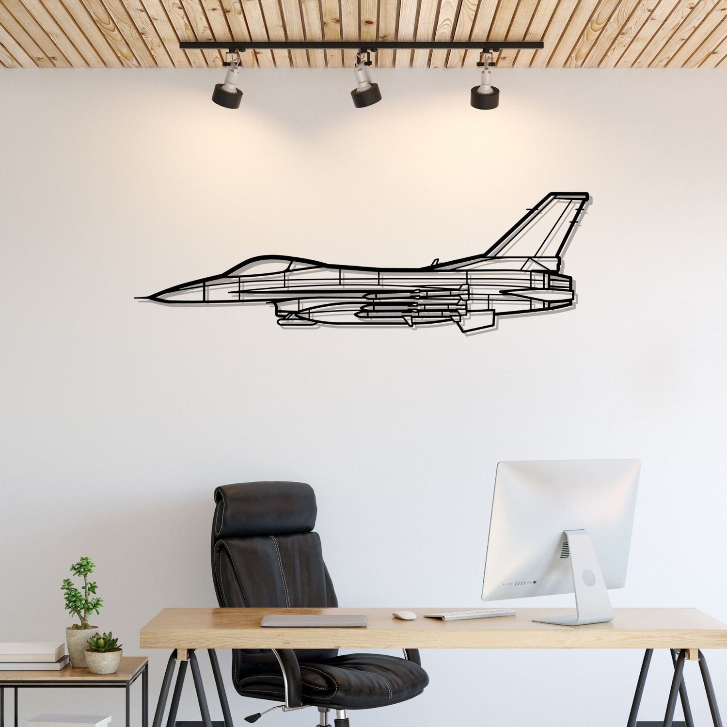 Décoration murale en métal - F-16C Missiles aircraftvibes