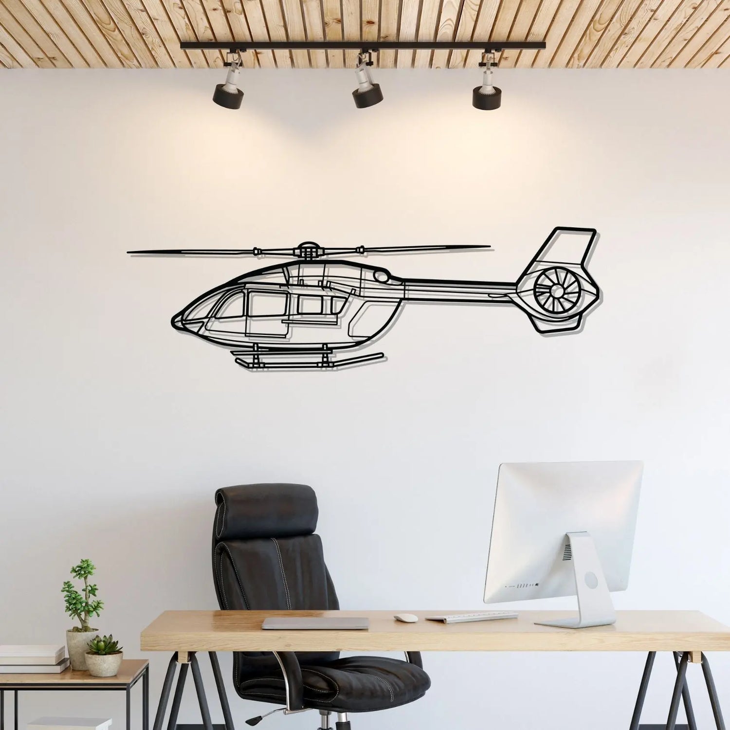 Décoration murale en métal - H145 Silhouette aircraftvibes