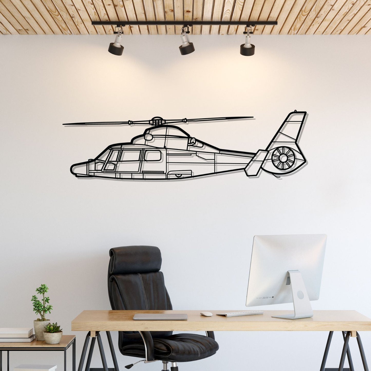 Décoration murale en métal - Dauphin AS365N3+