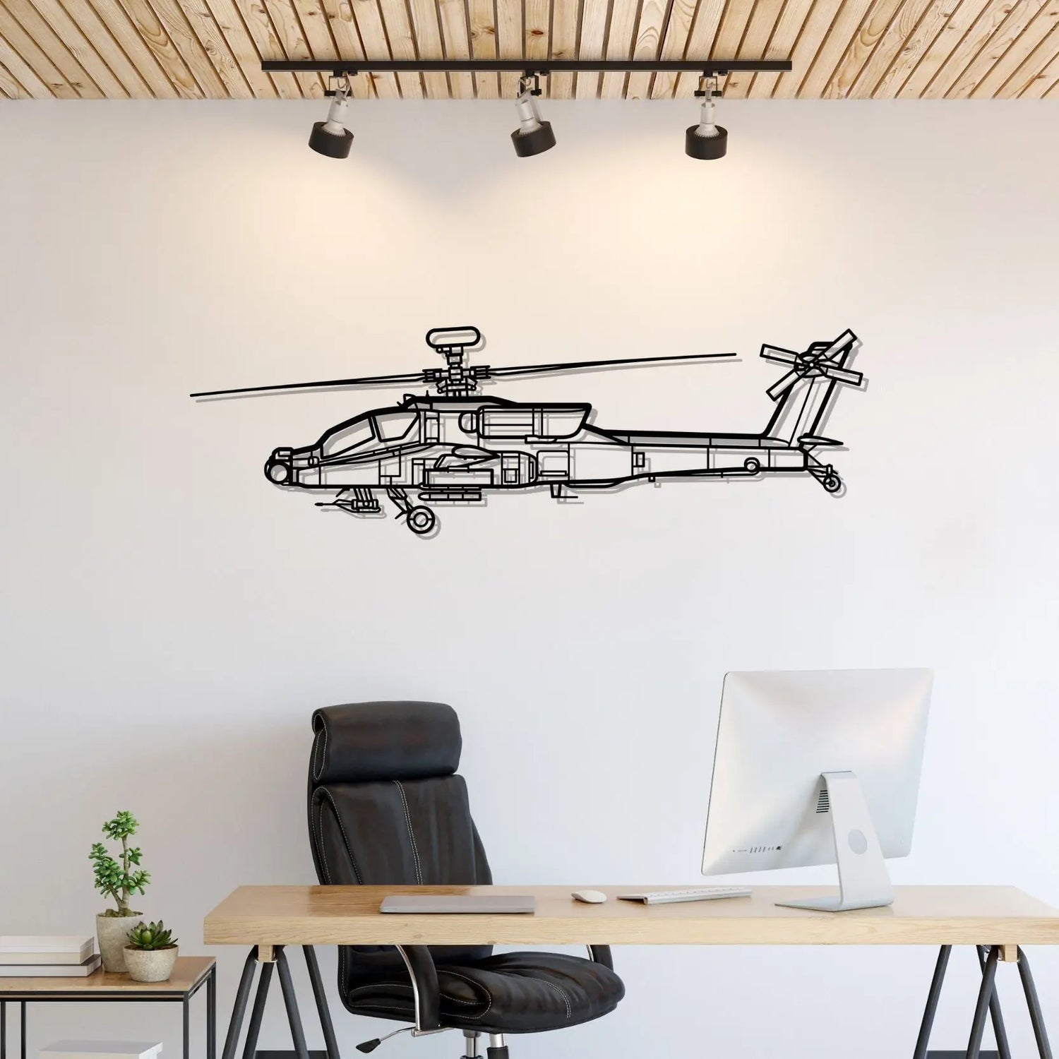 Décoration murale en métal - AH-64D Apache aircraftvibes