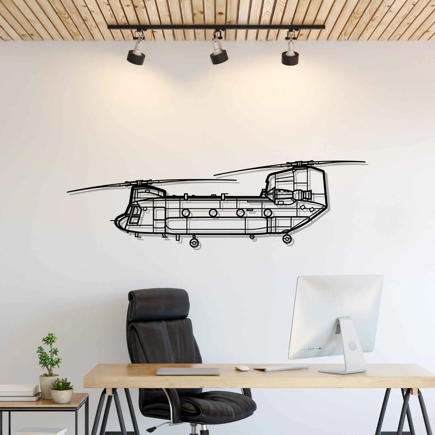 Décoration murale en métal - Chinook CH-47 aircraftvibes