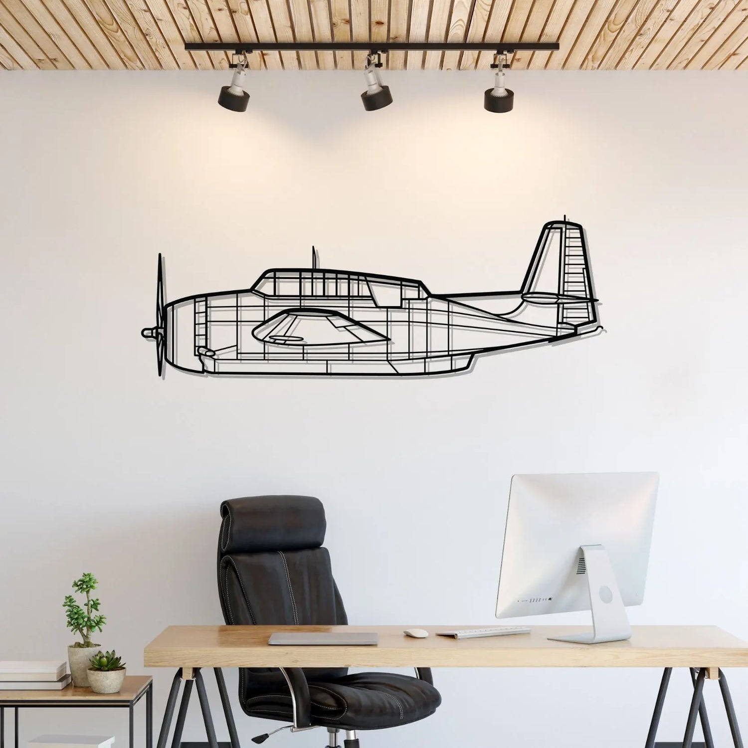 Décoration murale en métal - TBM-3N Silhouette aircraftvibes