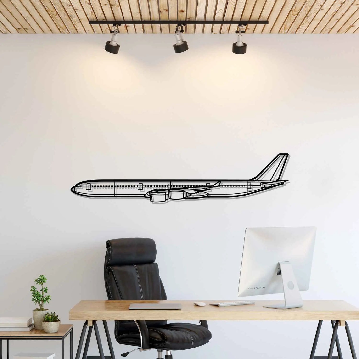Décoration murale en métal - A340-600 Silhouette aircraftvibes
