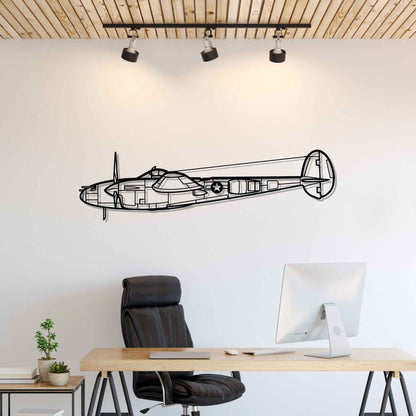 Décoration murale en métal - P-38L Lightning