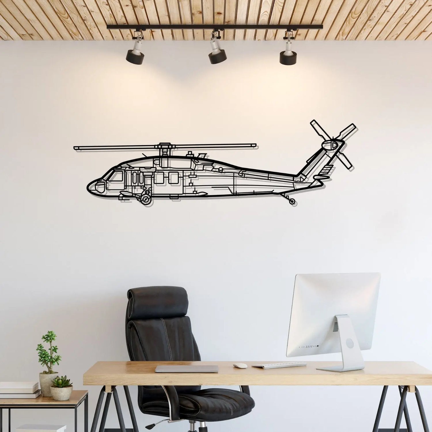 Décoration murale en métal - UH-60 Black aircraftvibes