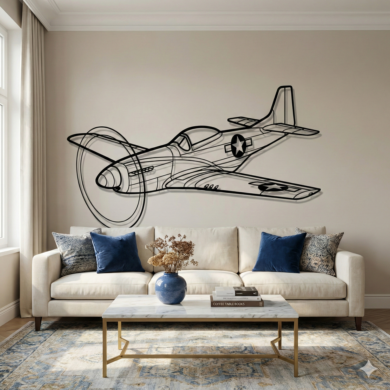 Décoration murale en métal - P-51 Mustang