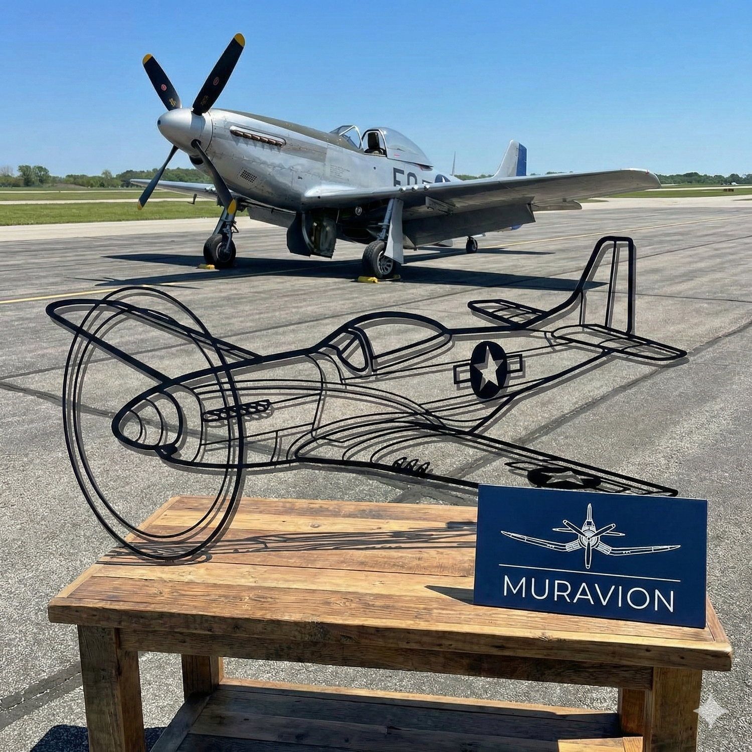 Décoration murale en métal - P-51 Mustang